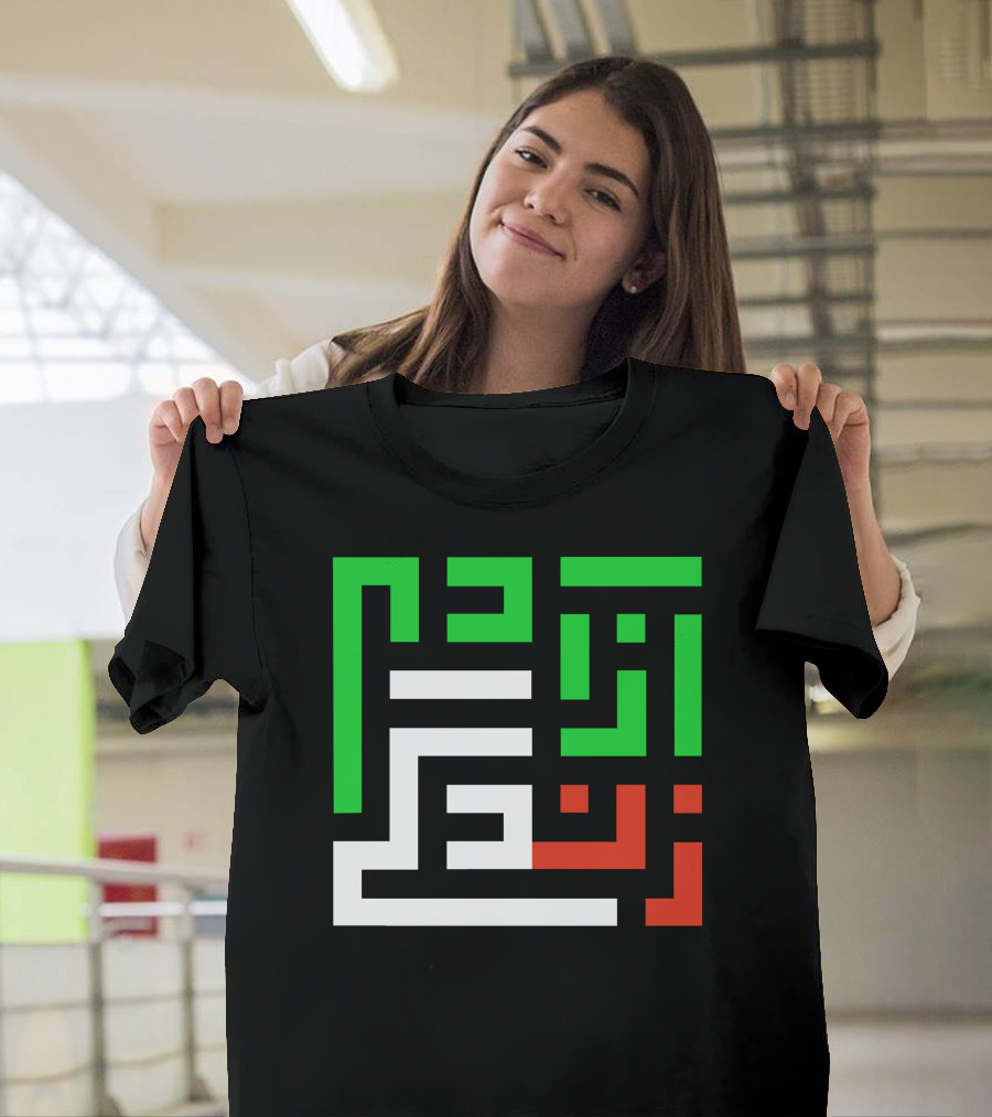 Women Life Freedom Mahsa Amini Arabic Kufic Calligraphy T-Shirt