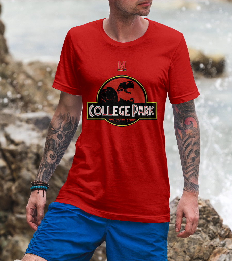 Maryland Terrapins Jurassic Park Inspired College Park T-Shirt