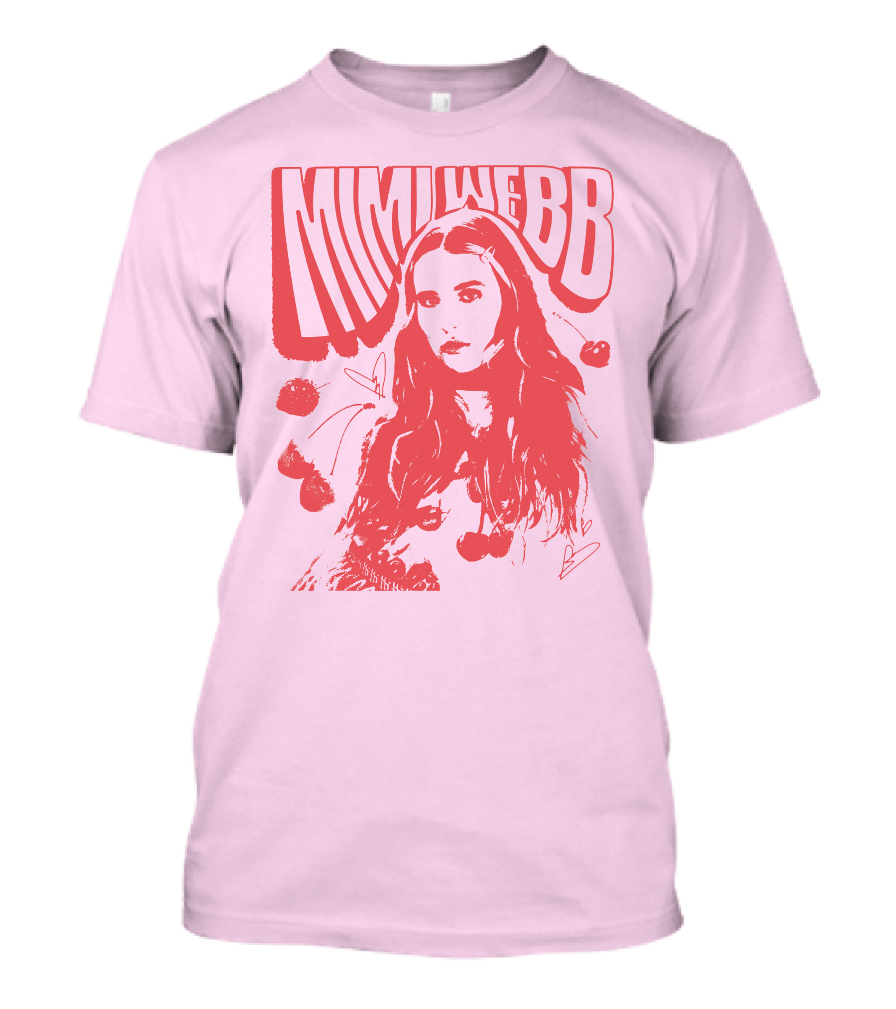 Mimi Webb Cherry Photo With Hand-Drawn Heart And Cherries T-Shirt