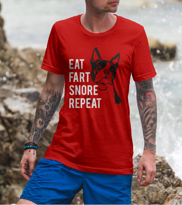 EAT FART SNORE REPEAT Bulldog T-Shirt
