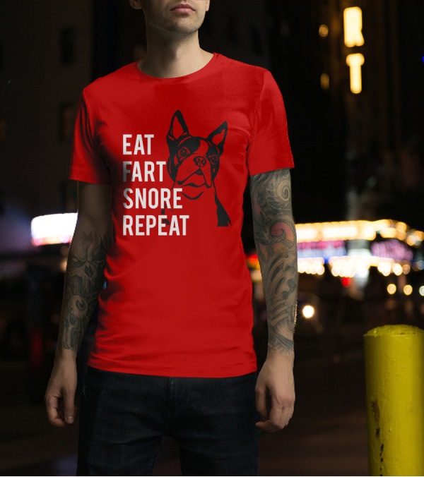 EAT FART SNORE REPEAT Bulldog T-Shirt