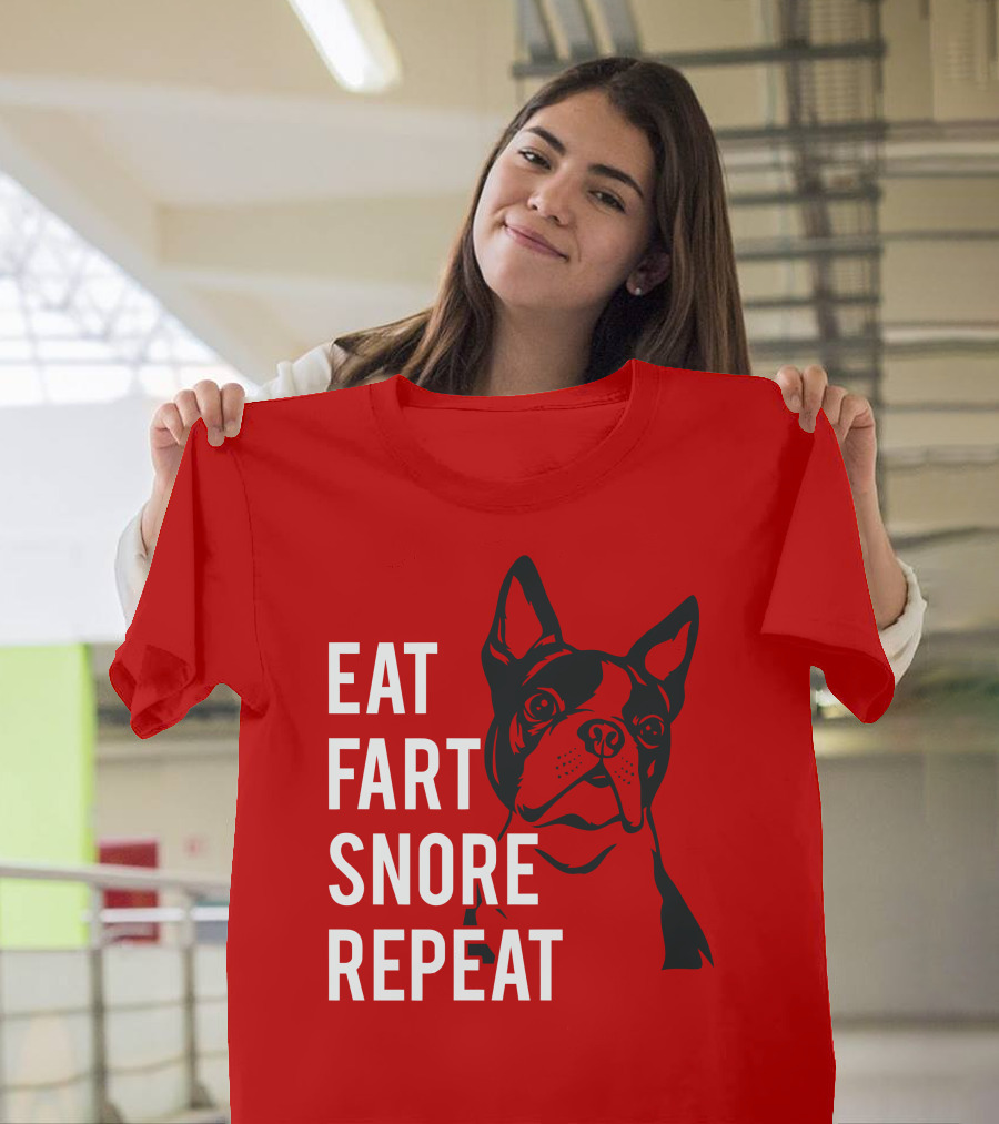 EAT FART SNORE REPEAT Bulldog T-Shirt