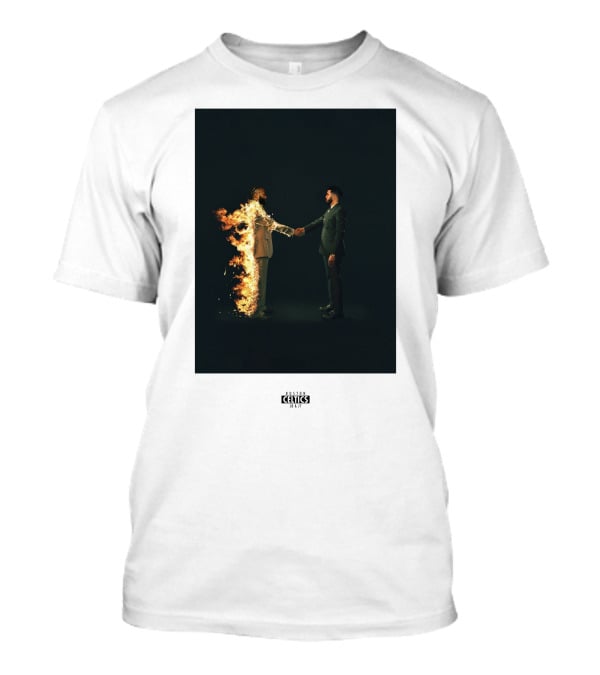 Boston Celtics 18/19 Jayson Tatum Jaylen Brown Handshake Fire T-Shirt