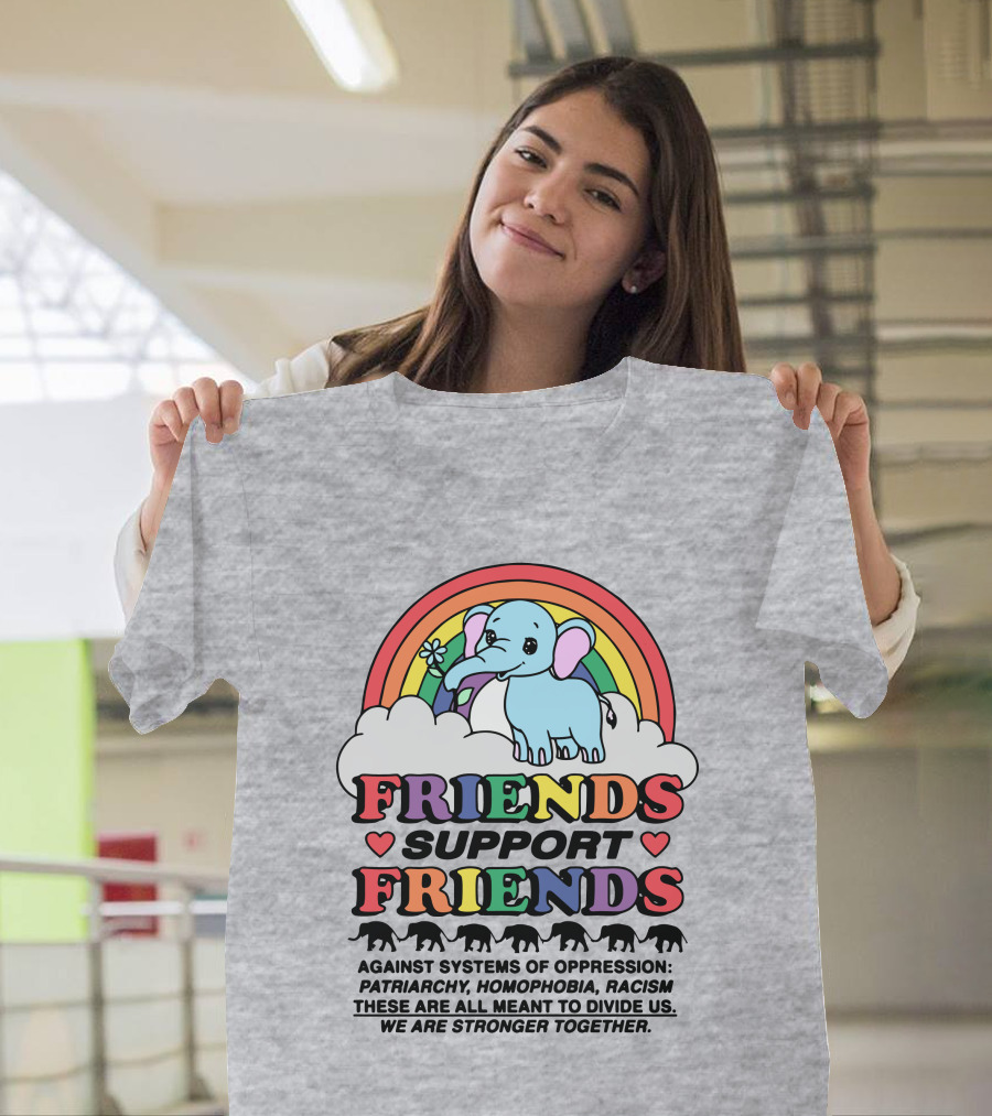 Friends Support Friends Against Systems Of Oppression Patriarchy Homophobia Racism We Are Stronger Together T-Shirt