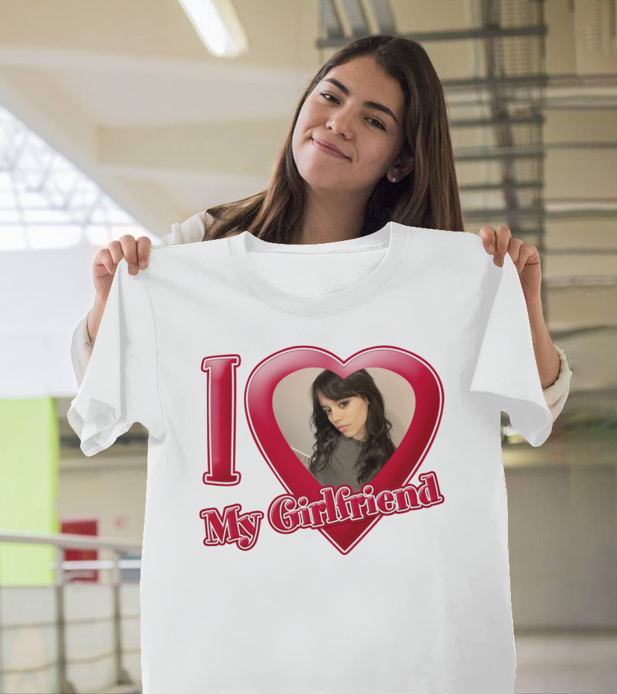 I Love My Girlfriend Jenna Ortega Heart Photo T-Shirt