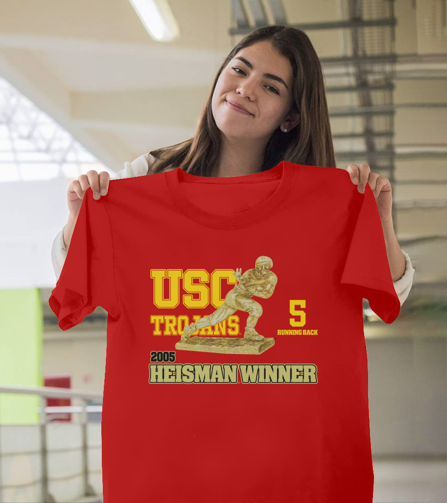 USC Trojans 5 Running Back 2005 Heisman Winner Football Achievement T-Shirt