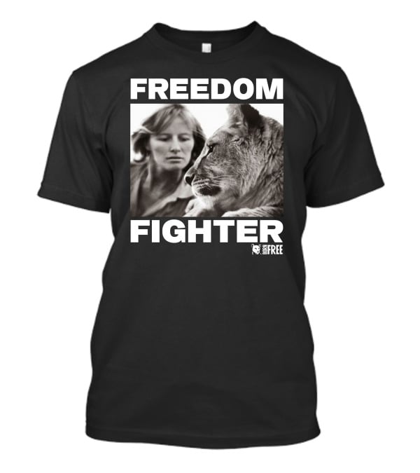 FREEDOM FIGHTER BORN FREE Lion And Woman Interaction T-Shirt