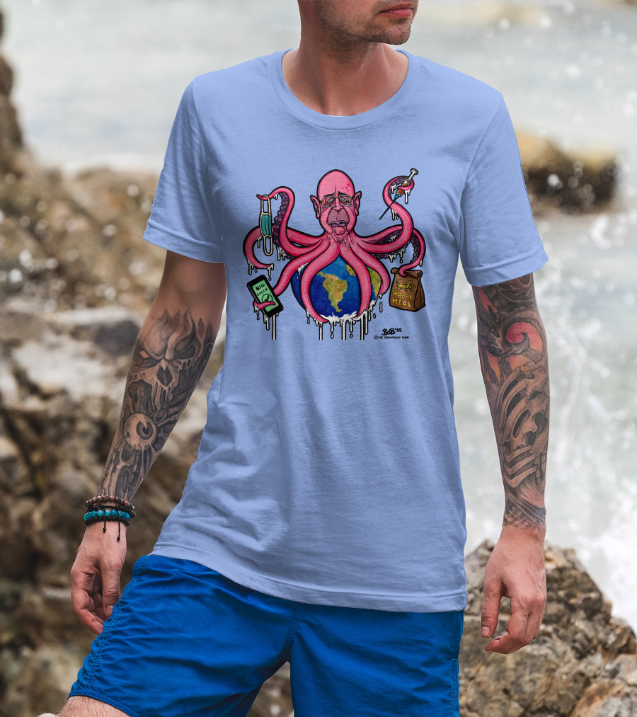 Schwabtopus Earth Bio Check Mask Happy Meal Dripping Syringe T-Shirt