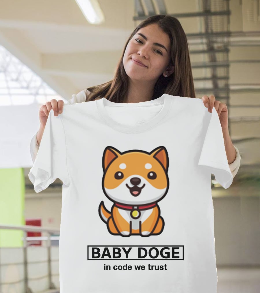 Baby Doge In Code We Trust Kawaii Shiba Inu Puppy T-Shirt