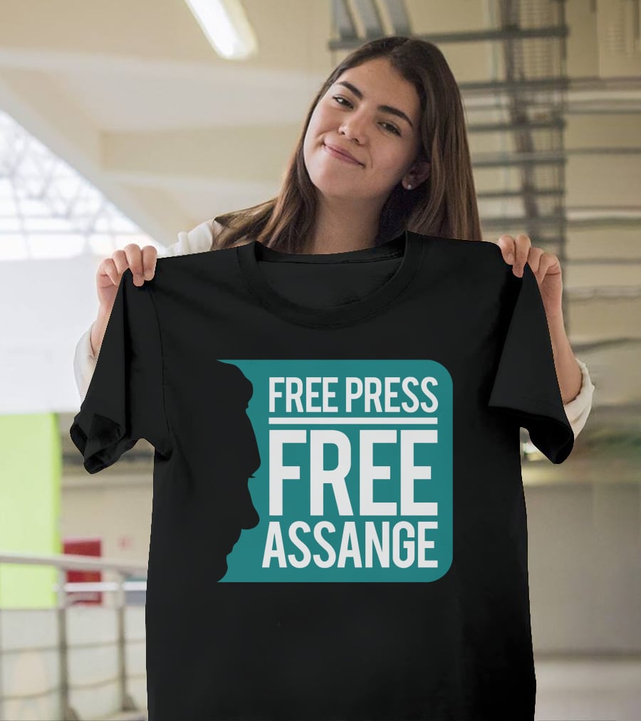 Free Press Free Assange Silhouette Campaign T-Shirt