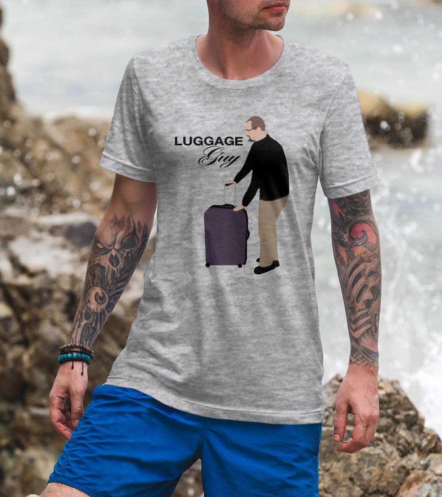 Luggage Guy Barstool Icon With Rolling Suitcase T-Shirt