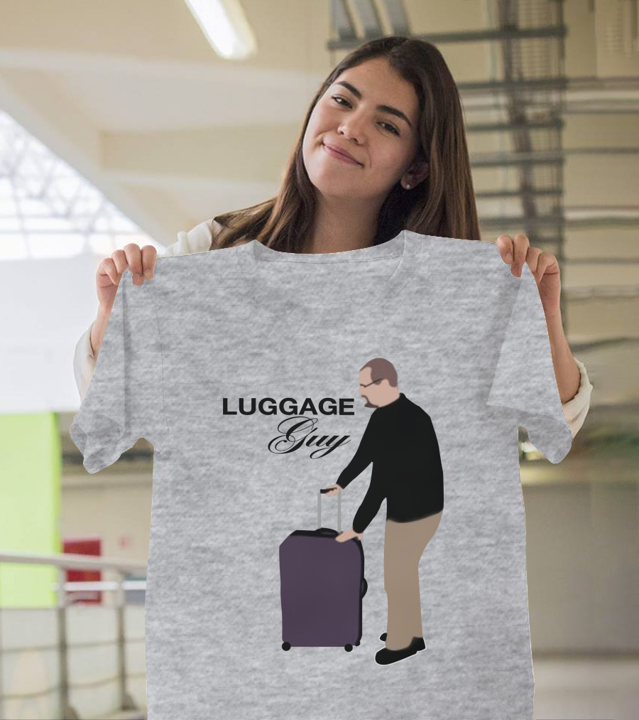 Luggage Guy Barstool Icon With Rolling Suitcase T-Shirt
