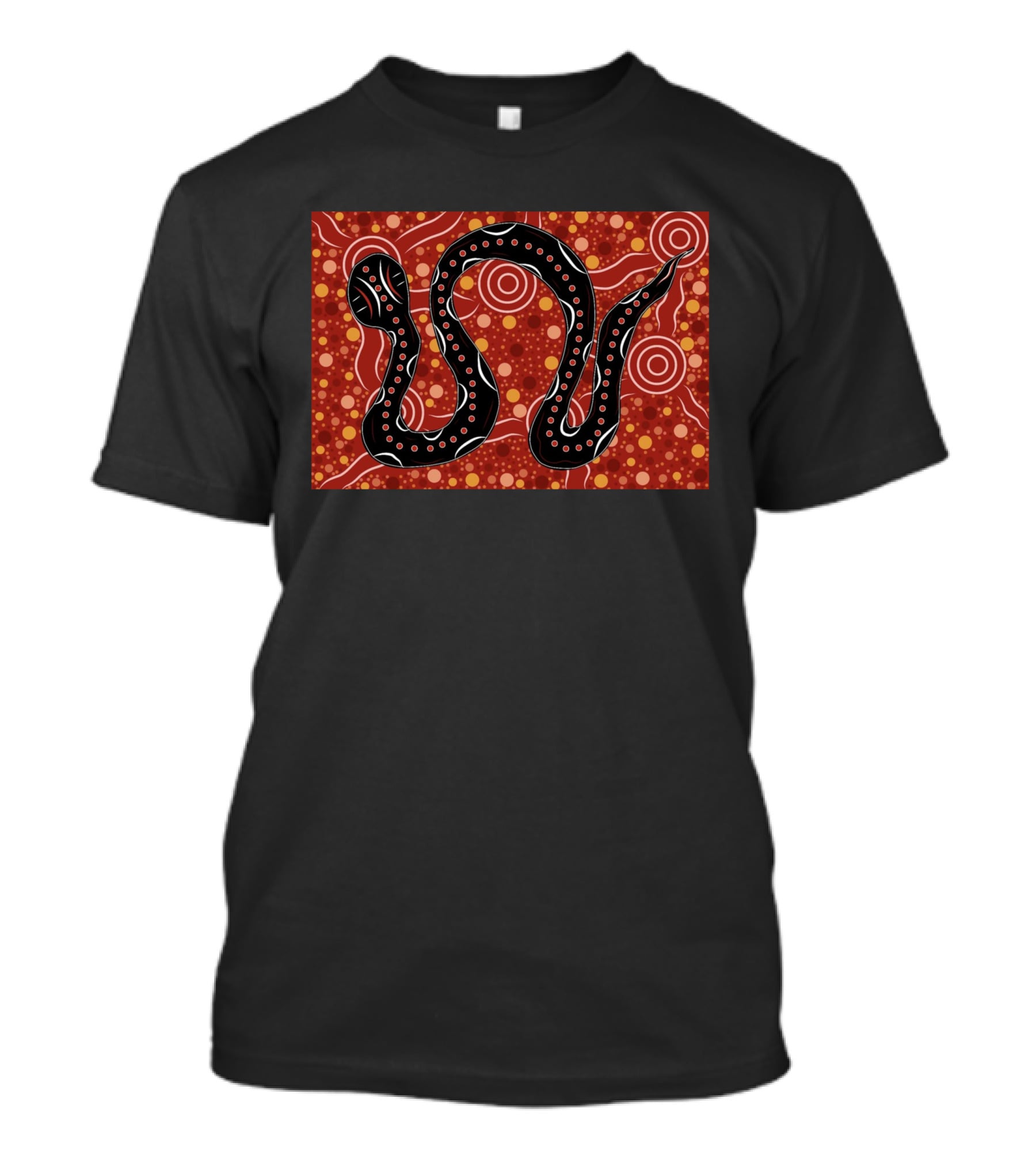 Mhugga Gavin Smith Indigenous Snake Art Red T-Shirt