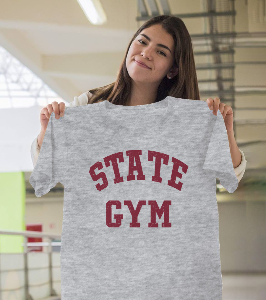 State Gym Vintage Athletic Typography T-Shirt