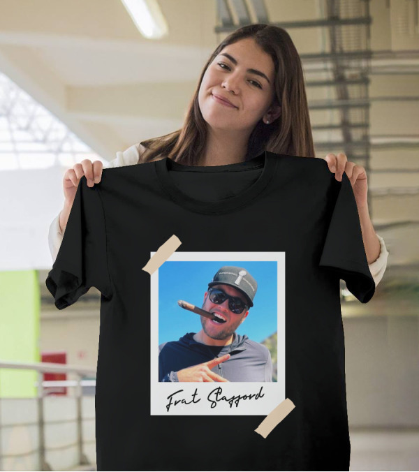 Frat Stafford Cigar Photo Wearing Hat T-Shirt