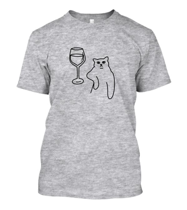 Chat De Vin Wine Glass Cat T-Shirt
