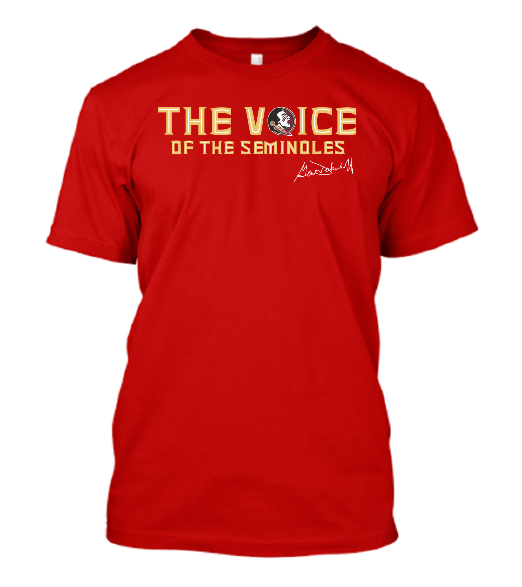 The Voice Of The Seminoles Gene Deckerhoff Signature With Florida State Seminoles T-Shirt