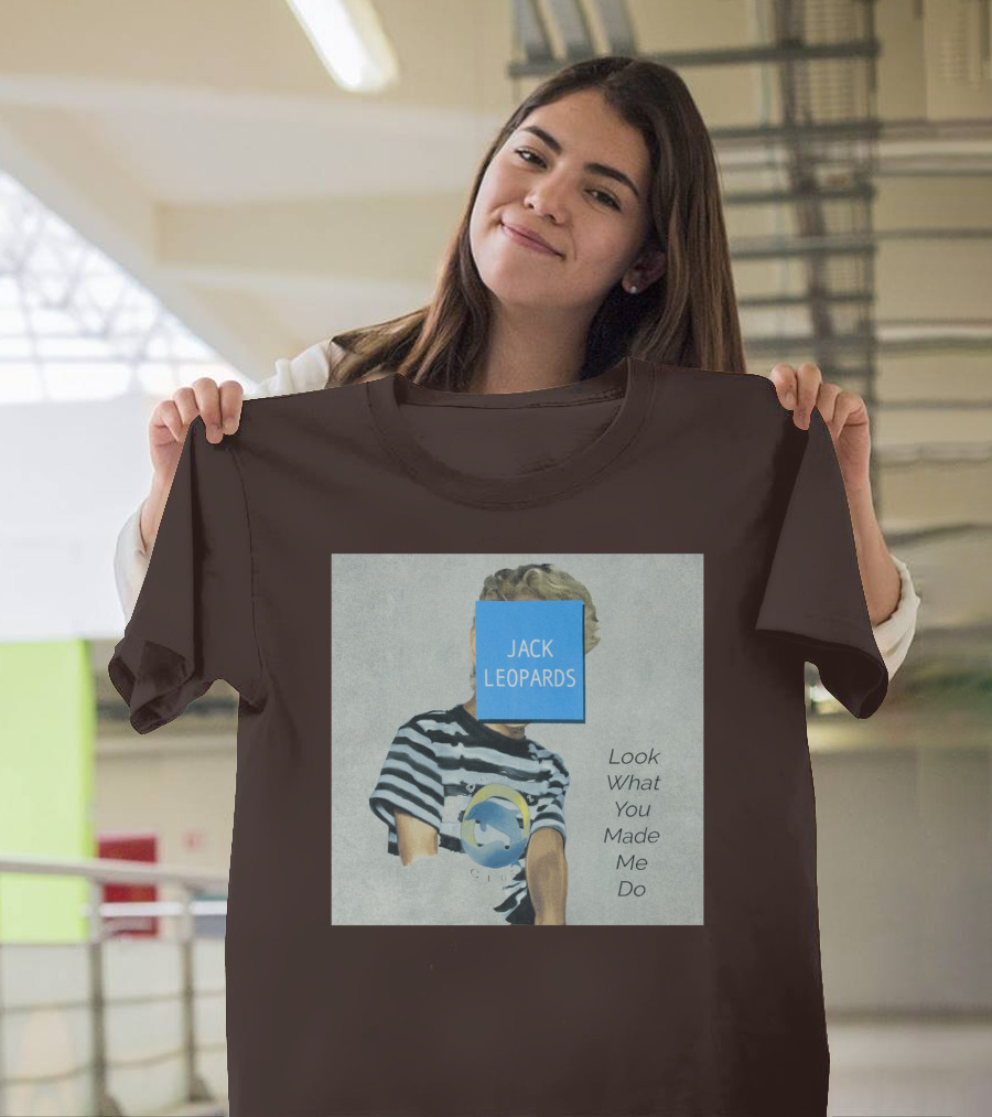 Jack Leopards Look What You Made Me Do Striped Shirt Blue Square T-Shirt