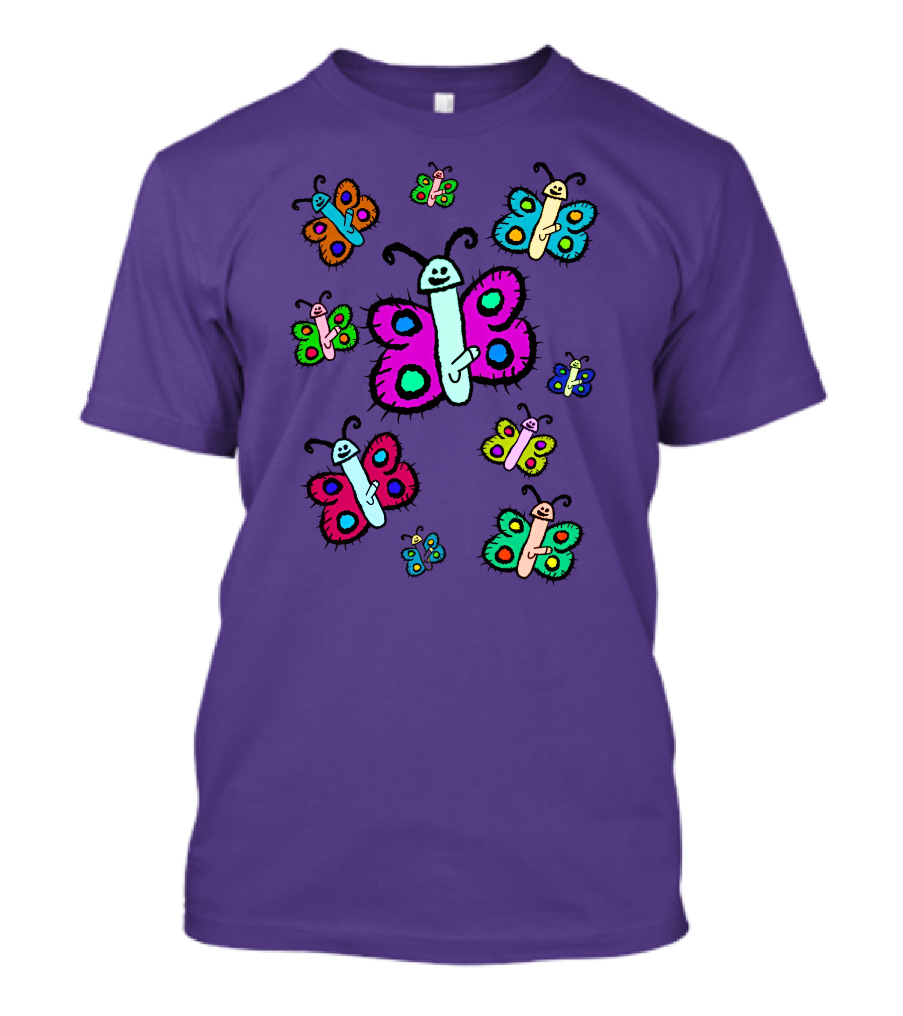 Teen Hearts Merch Wienerflys Colorful Butterfly Characters T-Shirt