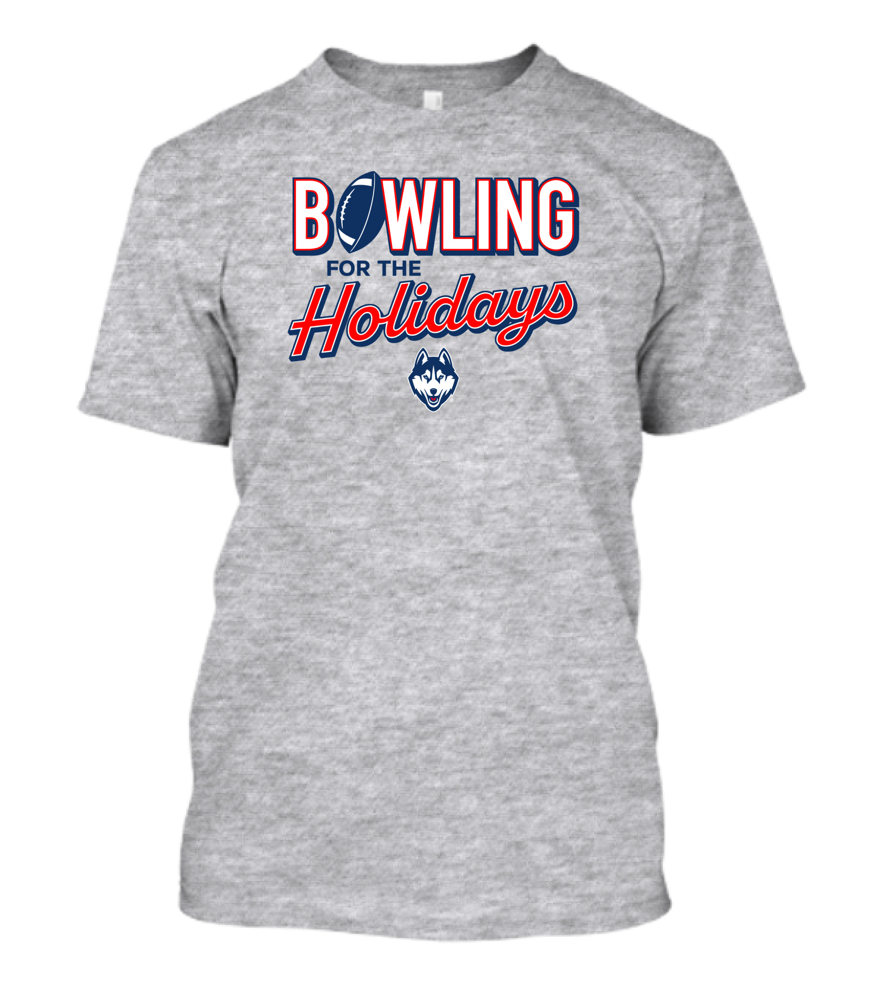 Uconn Huskies Bowling For The Holidays Football T-Shirt