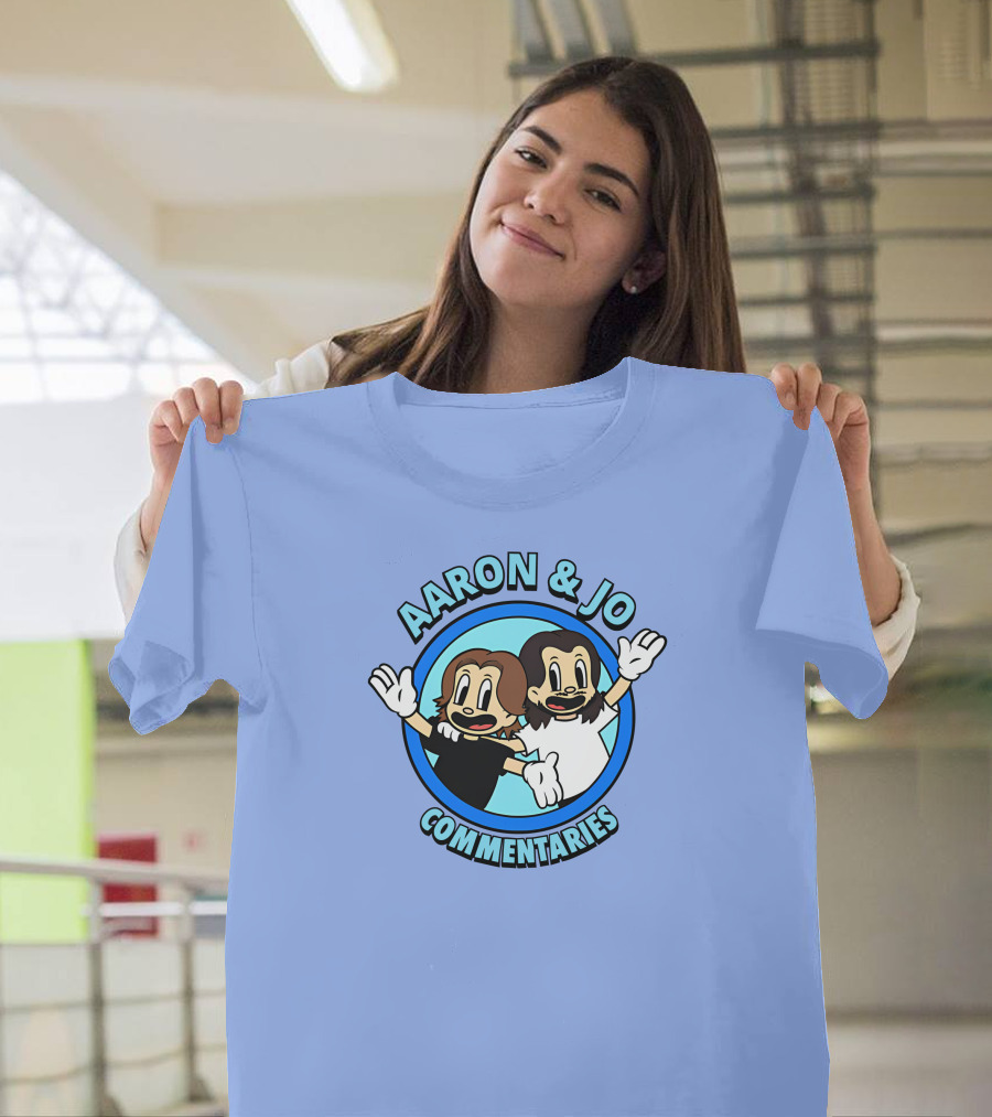 Crowdmade Aaron And Jo Commentaries Cartoon Style Blue Circle T-Shirt
