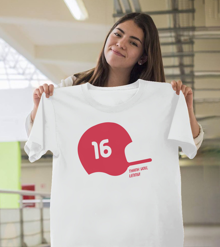 16 Thank You Lenny Football Helmet T-Shirt