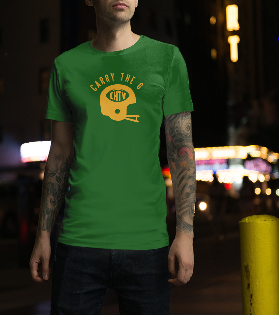 Cheeseheadtv Carry The G Football Helmet CHTV T-Shirt