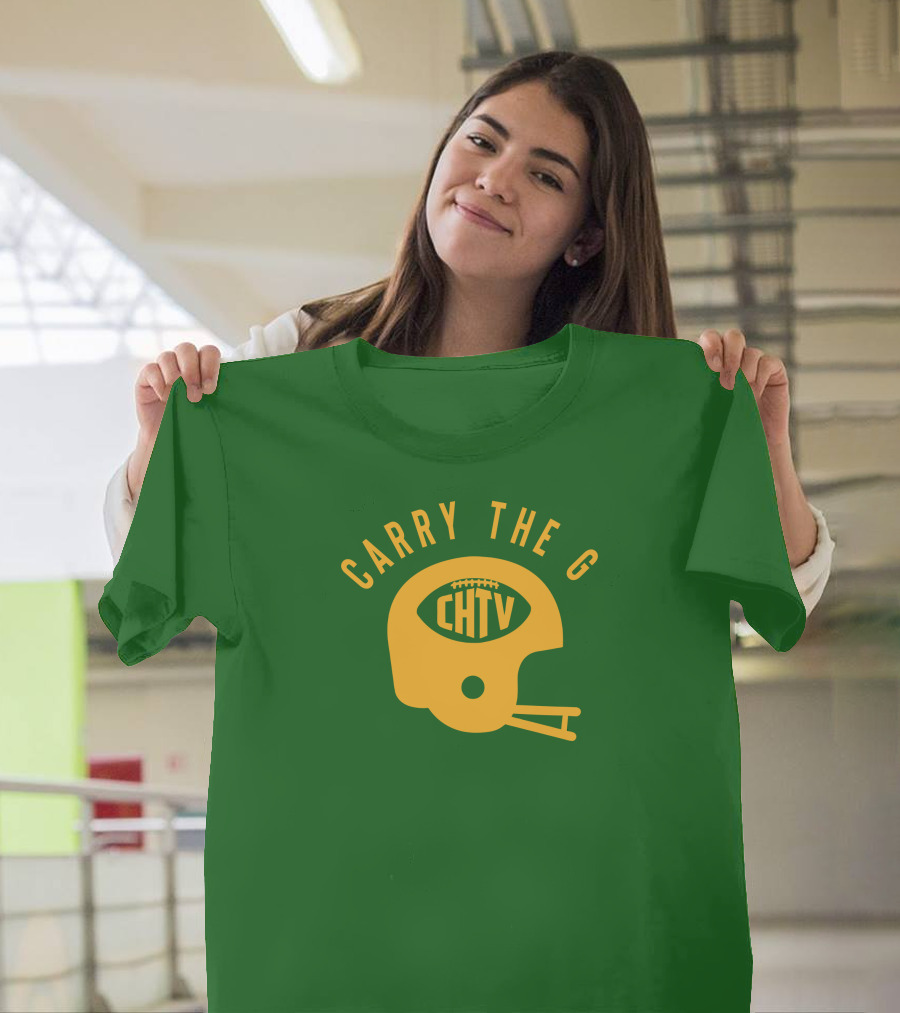 Cheeseheadtv Carry The G Football Helmet CHTV T-Shirt