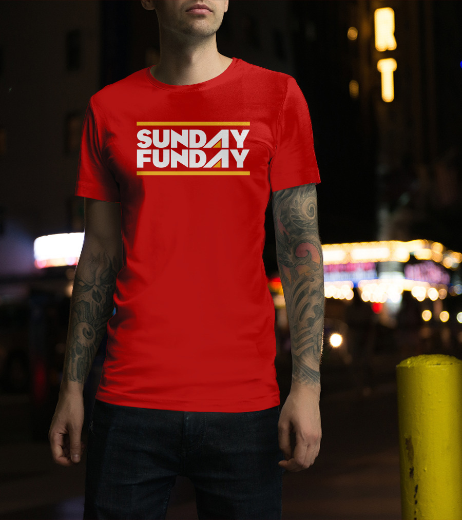 Sunday Funday Westside Storey Store Bold Red Typography T-Shirt