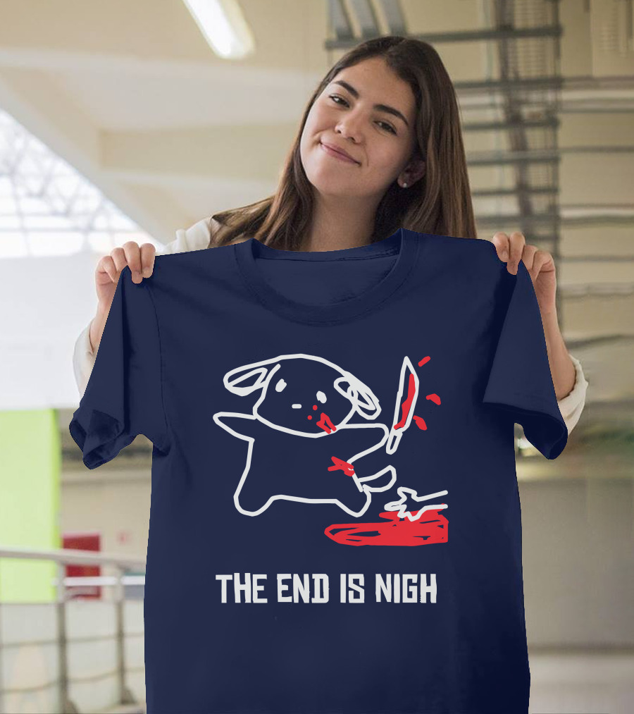Iahfy The End Is Nigh Cute Creature with Knife and Blood T-Shirt
