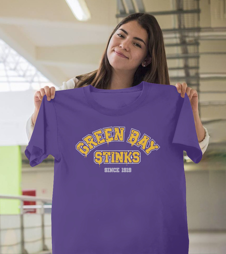 Green Bay Stinks Since 1919 John Randle Purple Yellow Football Rivalry Joke T-Shirt
