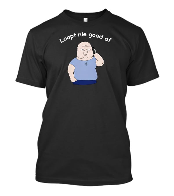 Roddelpraat Merch Loopt Nie Goed Af Character On Phone T-Shirt