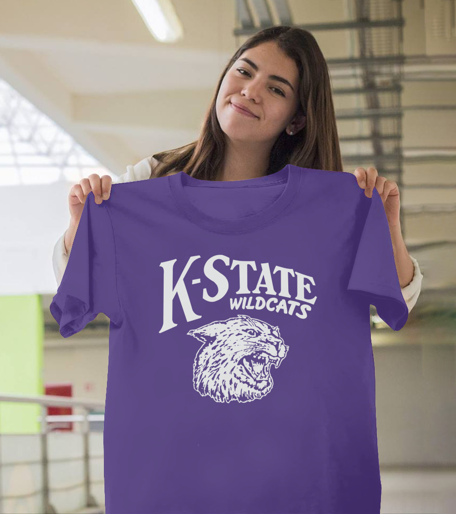 Charlie Hustle K-State Wildcats Vintage Purple Mascot T-Shirt