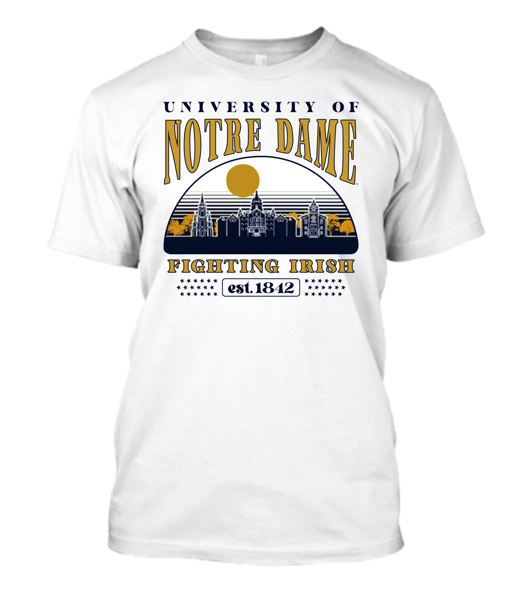 University Of Notre Dame Fighting Irish Est 1842 Classic Skyline T-Shirt