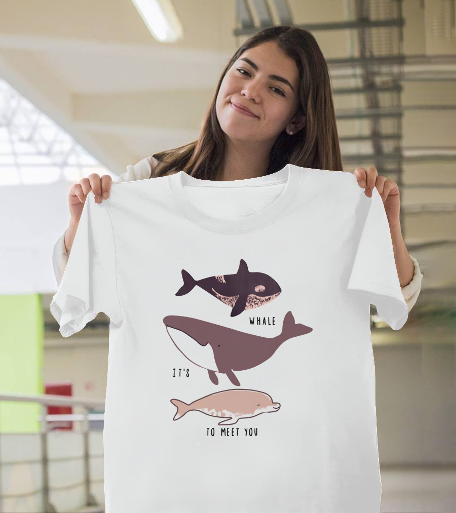 Whale It's To Meet You Playful Ocean Creatures T-Shirt