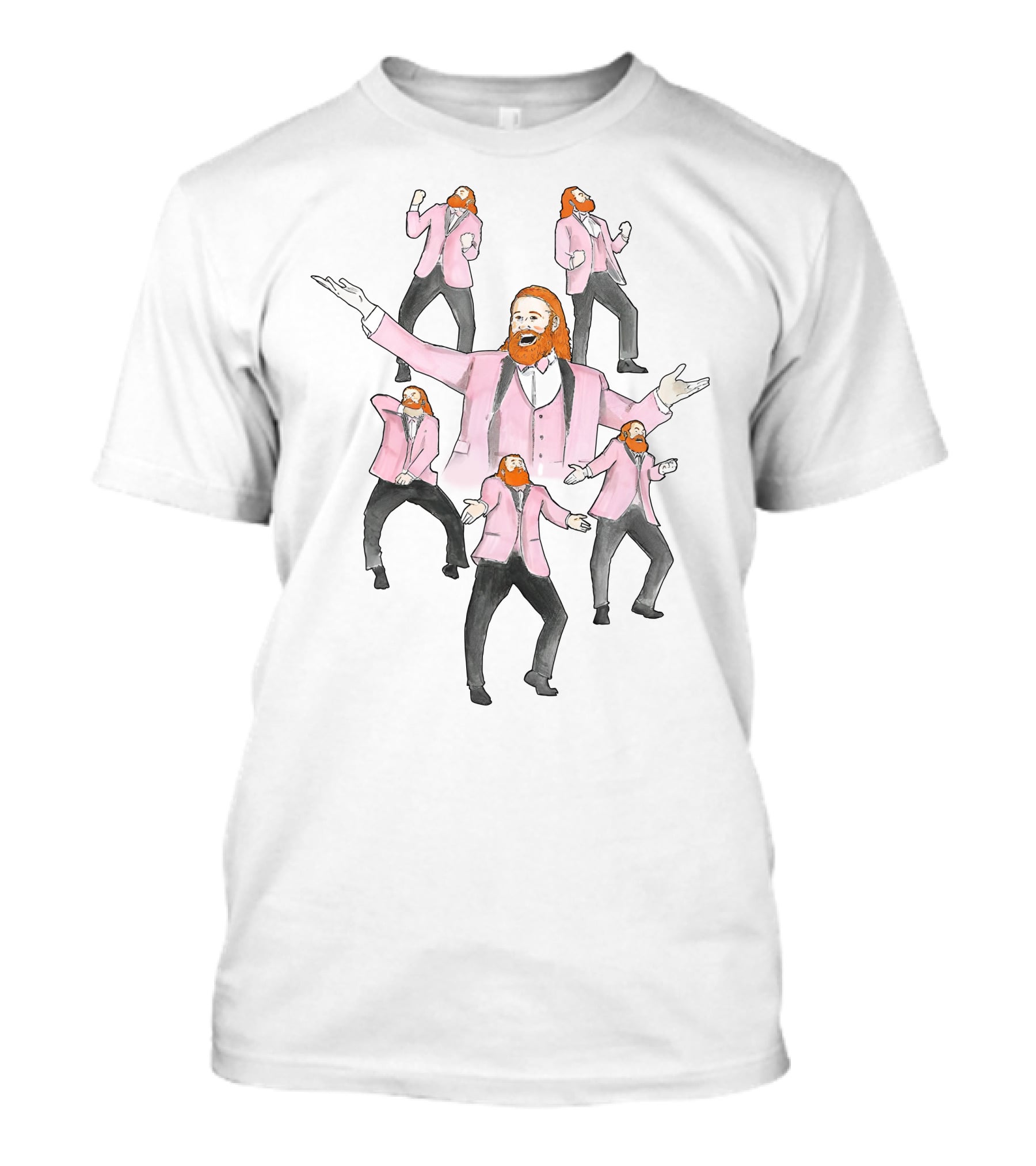 Cashwheelerftr Sami Zayn Dance Moves In Pink Suit T-Shirt