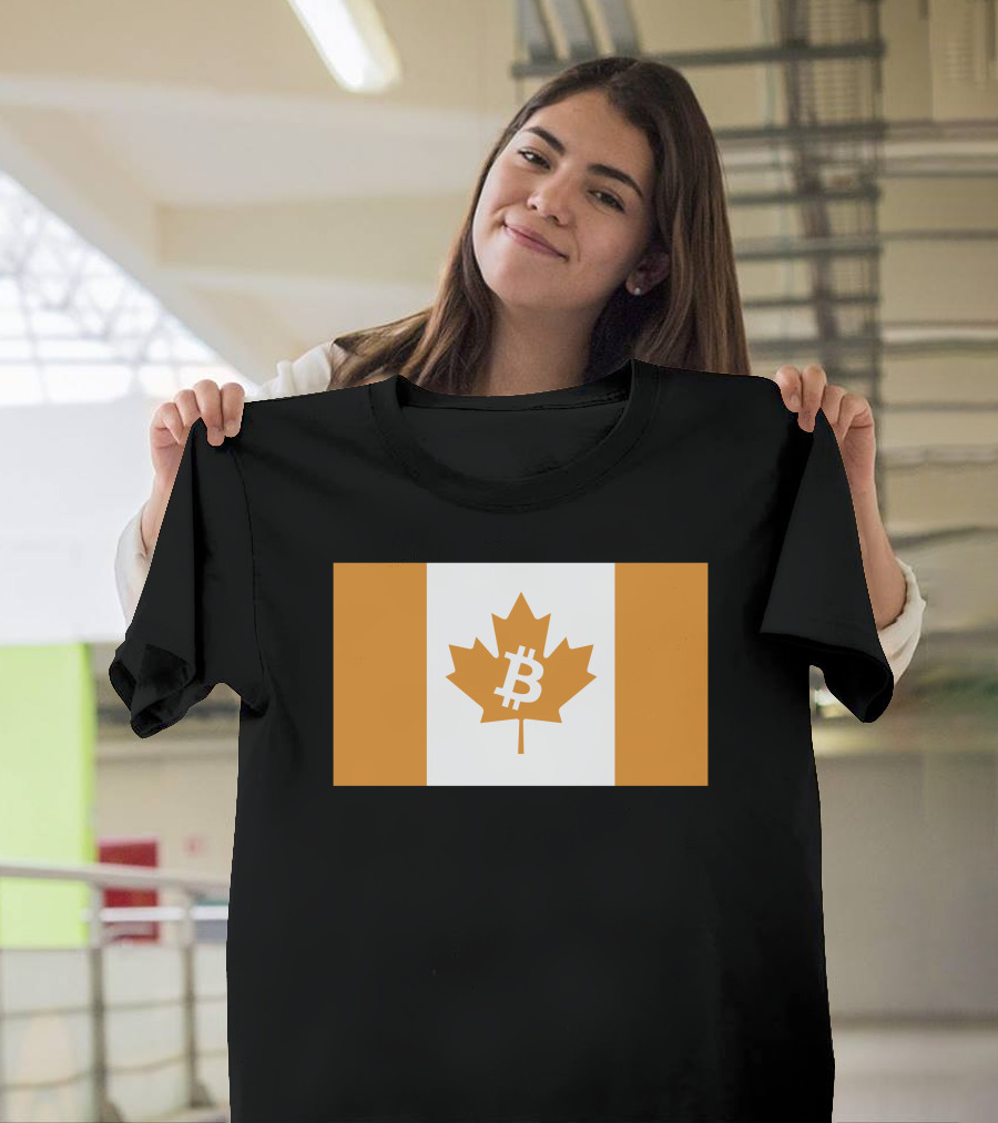 The Best Business Show Merch Bitcoin Canada Maple Leaf Orange Flag T-Shirt