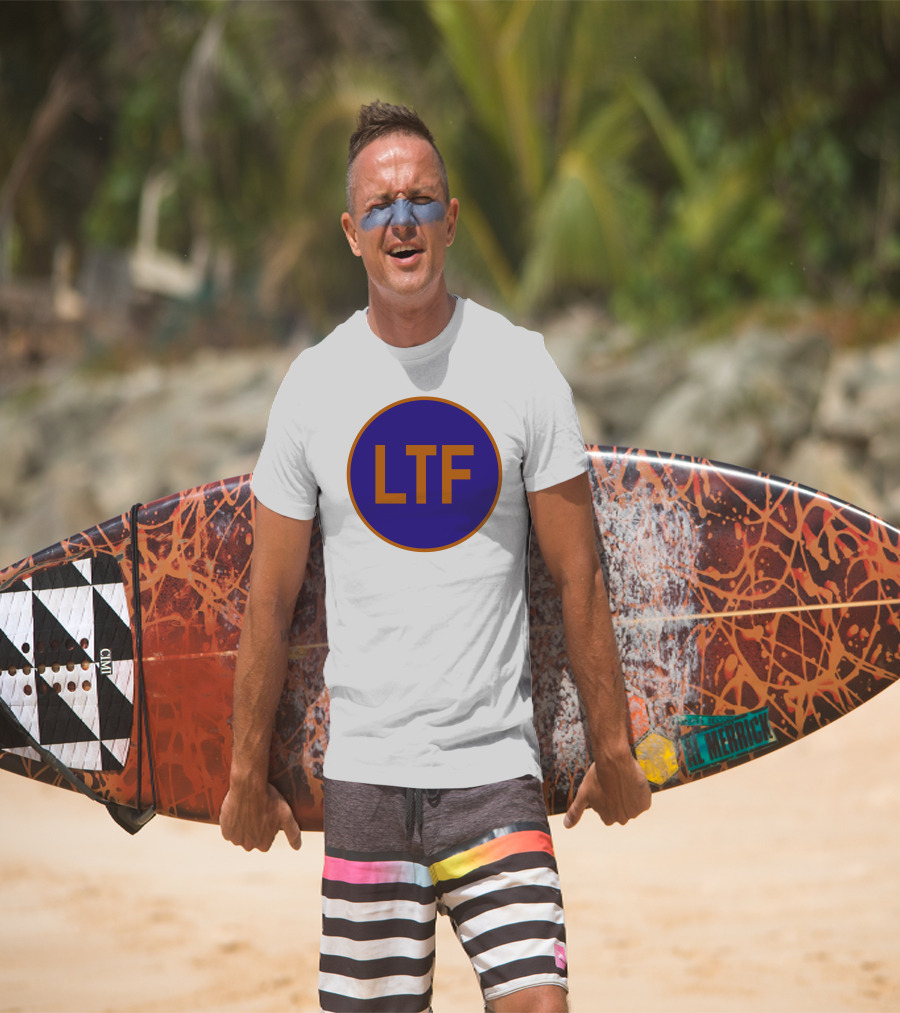 Doitfresh LTF Blue Circle Orange Border T-Shirt