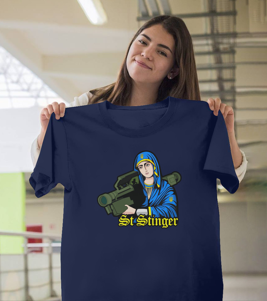 St Stinger Iconic Imagery Featuring Religious Warrior With Launcher T-Shirt