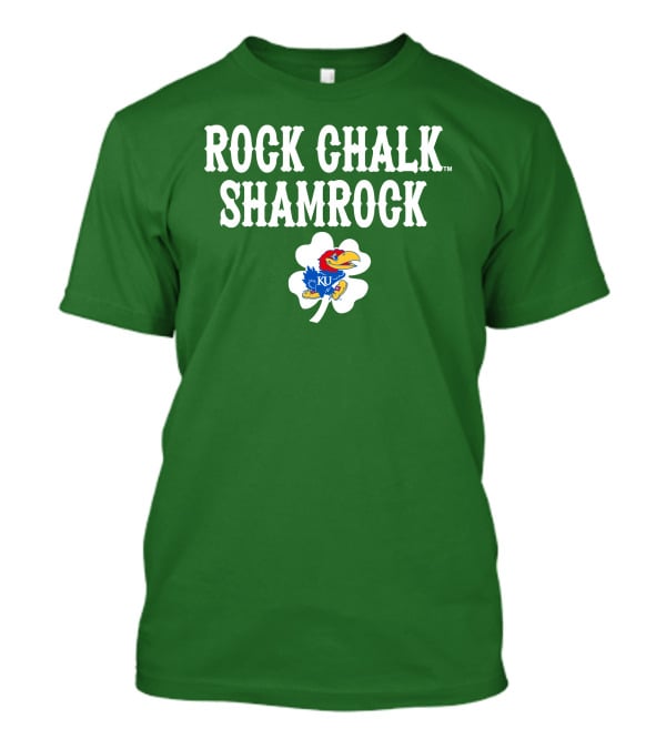 Rock Chalk Shamrock Kansas Jayhawks St Patrick’s Day Green T-Shirt