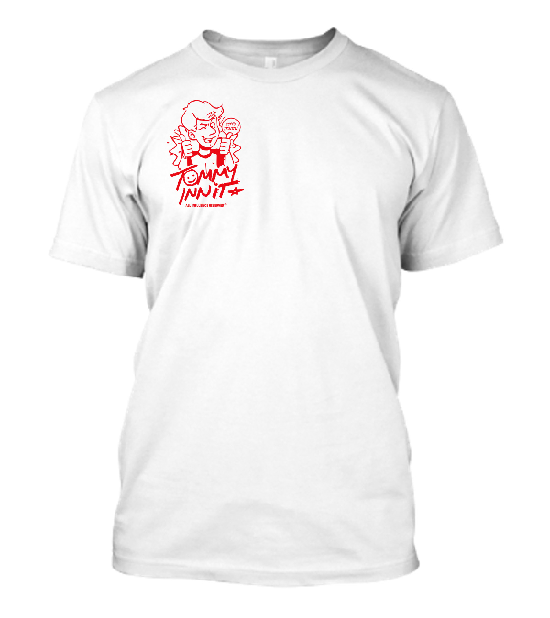 Tommyinnit Sorry Mum All Influence Reserved Cartoon T-Shirt
