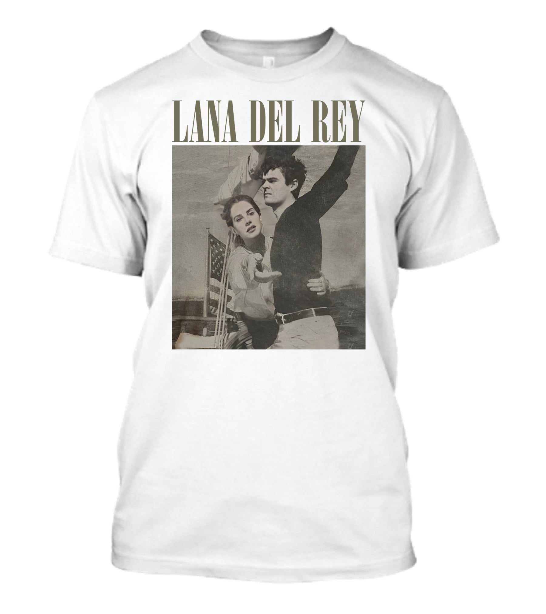 Lana Del Rey Vintage American Flag Couple Embrace T-Shirt