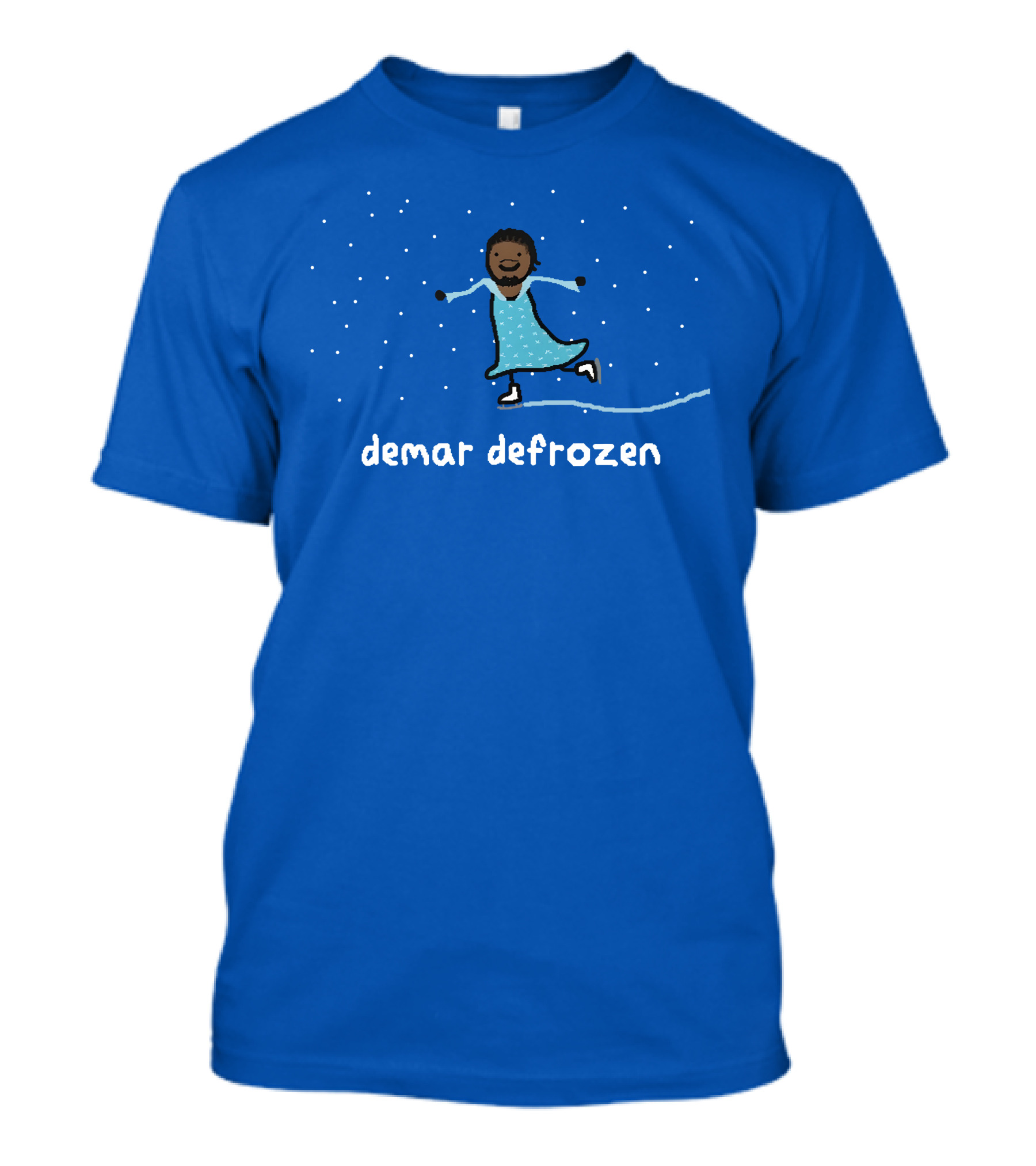 Demar Defrozen Ice Skating Figure With Sparkling Stars T-Shirt