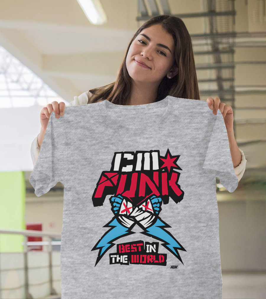 CM Punk AEW Best In The World Supercharged Ringer T-Shirt