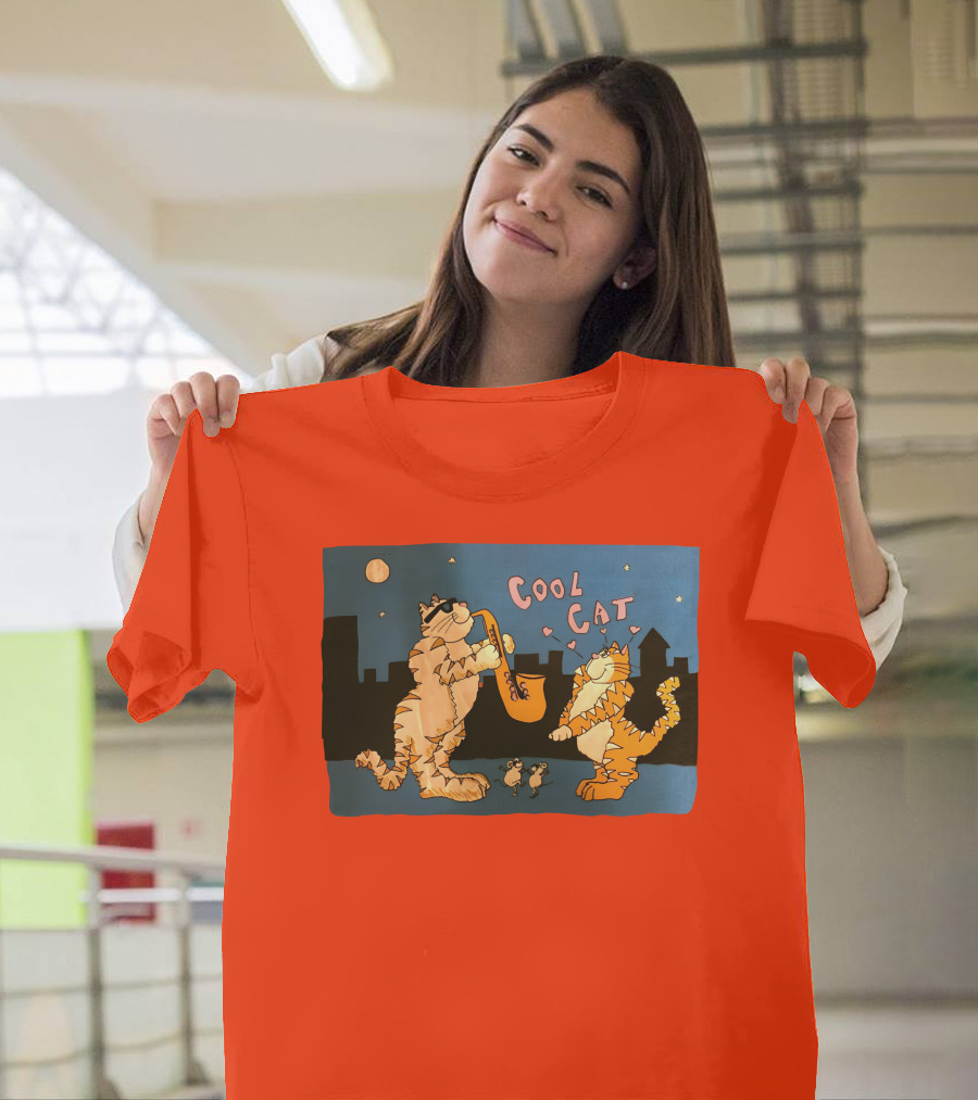 Cool Cat Night Jazz With Playful Felines And Spectators T-Shirt
