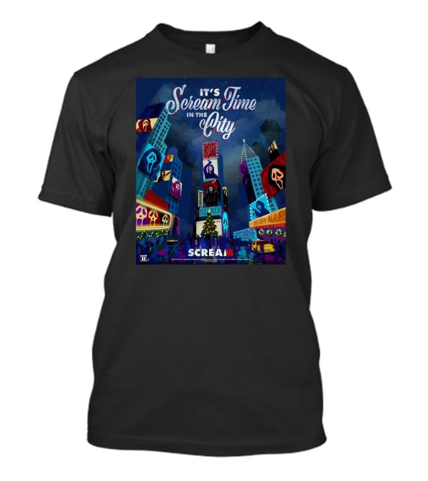 Scream Time In The City With Ghostface Masks And Skyscrapers T-Shirt