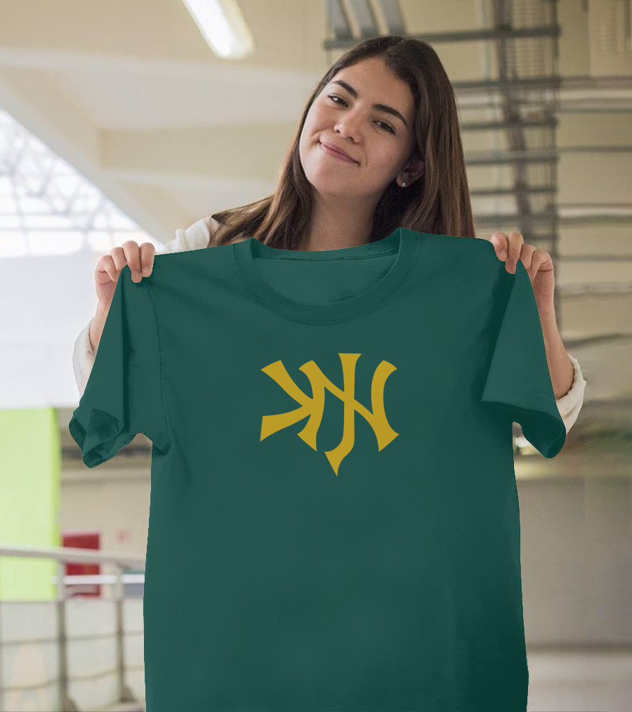 Knj Fanjoy Yankees Logo Green Gold T-Shirt