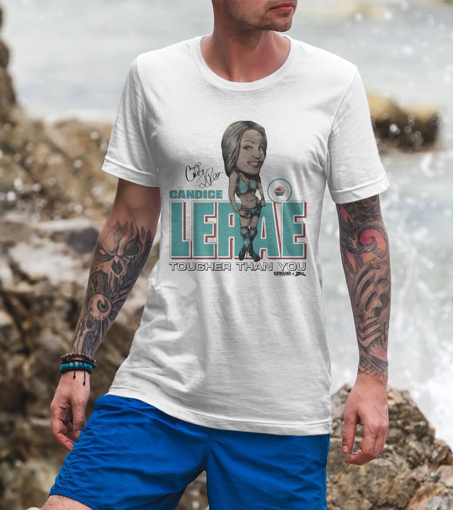 Candice Lerae Tougher Than You Clotheslined X Dynamite Kid Caricature T-Shirt