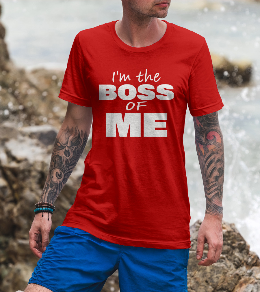 Texas Paul Schroder I'M The Boss Of Me Bold Red T-Shirt