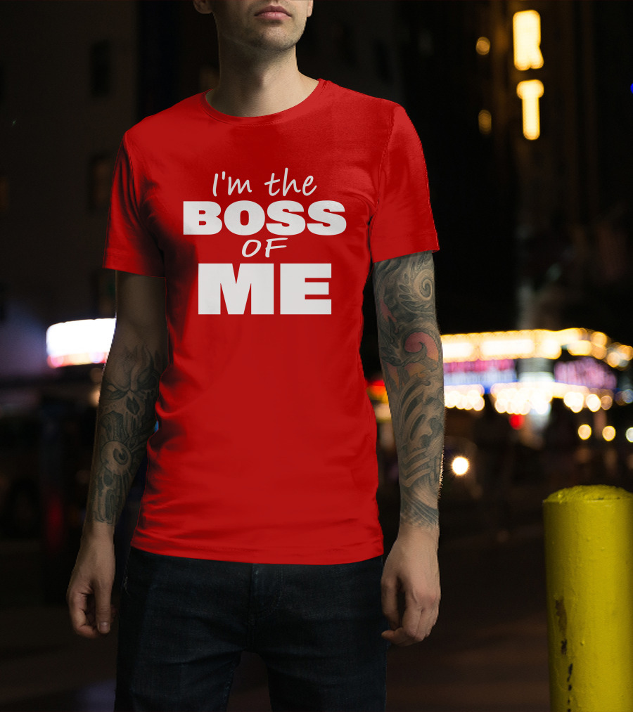 Texas Paul Schroder I'M The Boss Of Me Bold Red T-Shirt